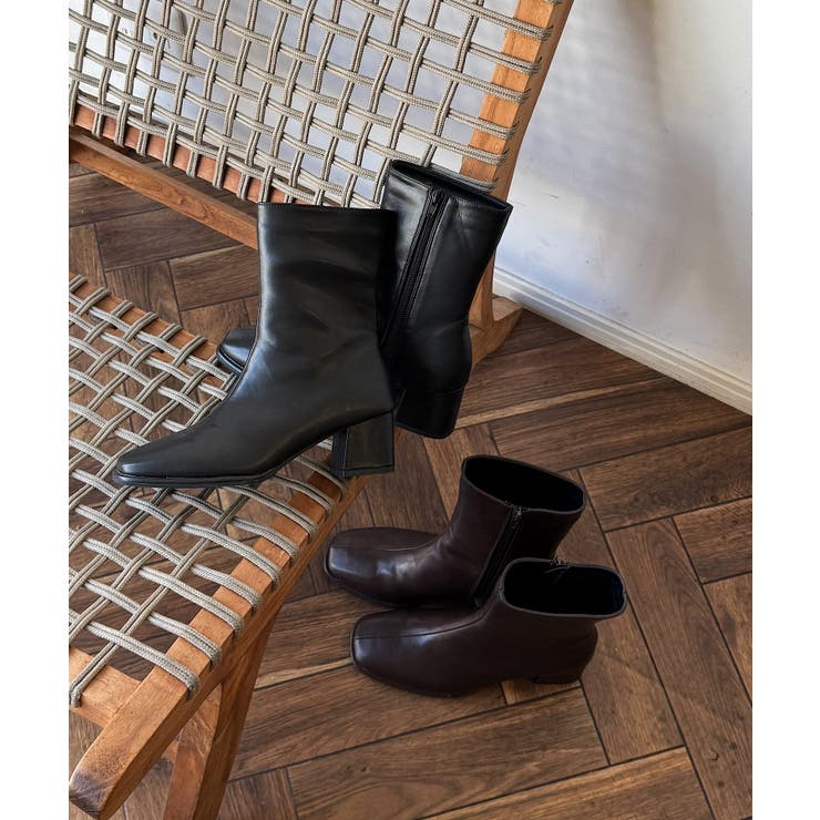 冬新作 スクエアトゥ ミドルブーツ韓国ファッション | ShopNikoNiko | 詳細画像7 