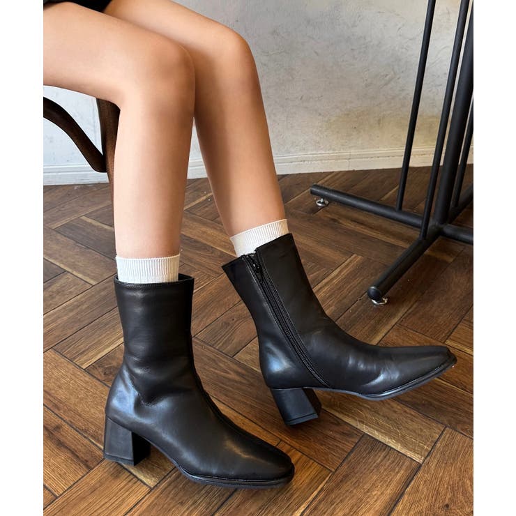 冬新作 スクエアトゥ ミドルブーツ韓国ファッション | ShopNikoNiko | 詳細画像12 