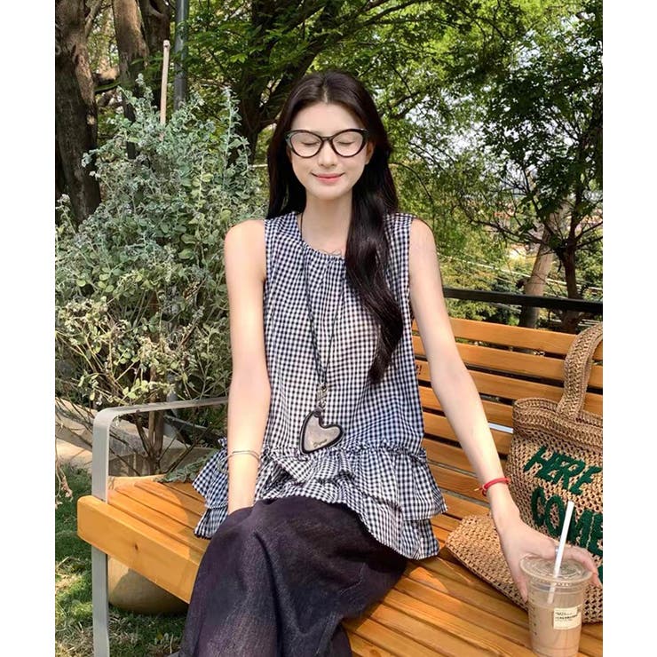 冬新作 ギンガムチェック ティアードフリル | ShopNikoNiko | 詳細画像8 