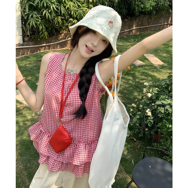 冬新作 ギンガムチェック ティアードフリル | ShopNikoNiko | 詳細画像10 