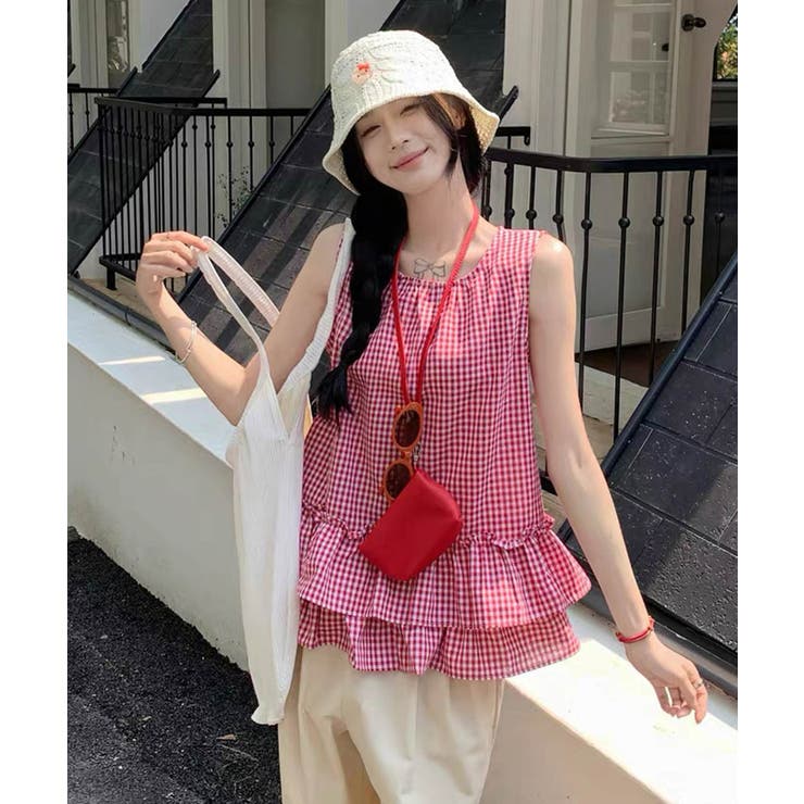 冬新作 ギンガムチェック ティアードフリル | ShopNikoNiko | 詳細画像13 