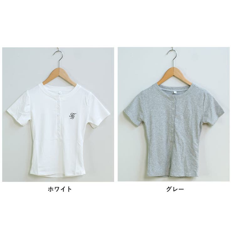 夏新作 ロゴ刺繍 ヘンリーネック | ShopNikoNiko | 詳細画像3 