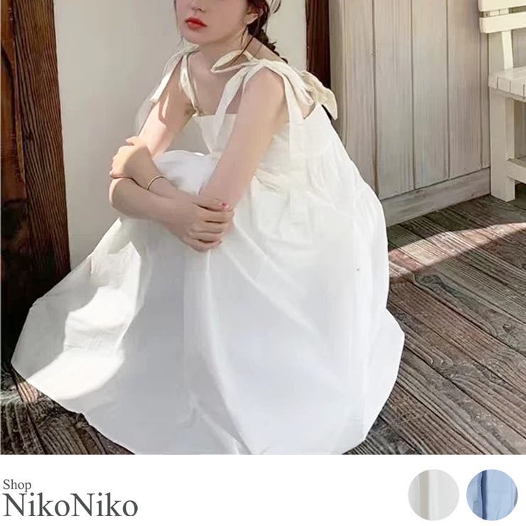 夏新作 ショルダーリボン ミディ丈 | ShopNikoNiko | 詳細画像1 