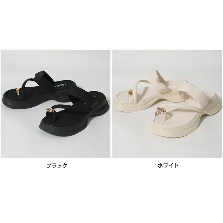 夏新作 メタルサムリング ボリュームソールトングサンダルシューズ | ShopNikoNiko | 詳細画像2 