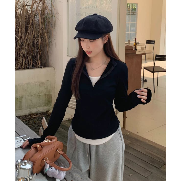 春新作 レイヤード風 フィンガーホール付き | ShopNikoNiko | 詳細画像5 