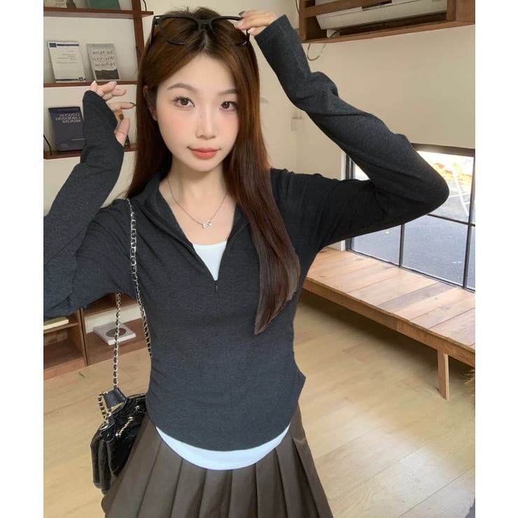 春新作 レイヤード風 フィンガーホール付き | ShopNikoNiko | 詳細画像6 