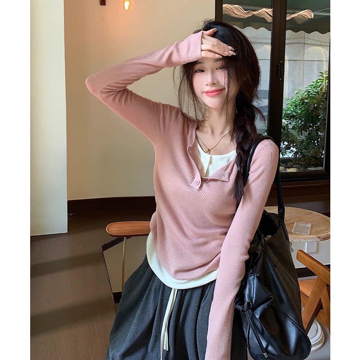 春新作 レイヤード風 ヘンリーネック | ShopNikoNiko | 詳細画像11 