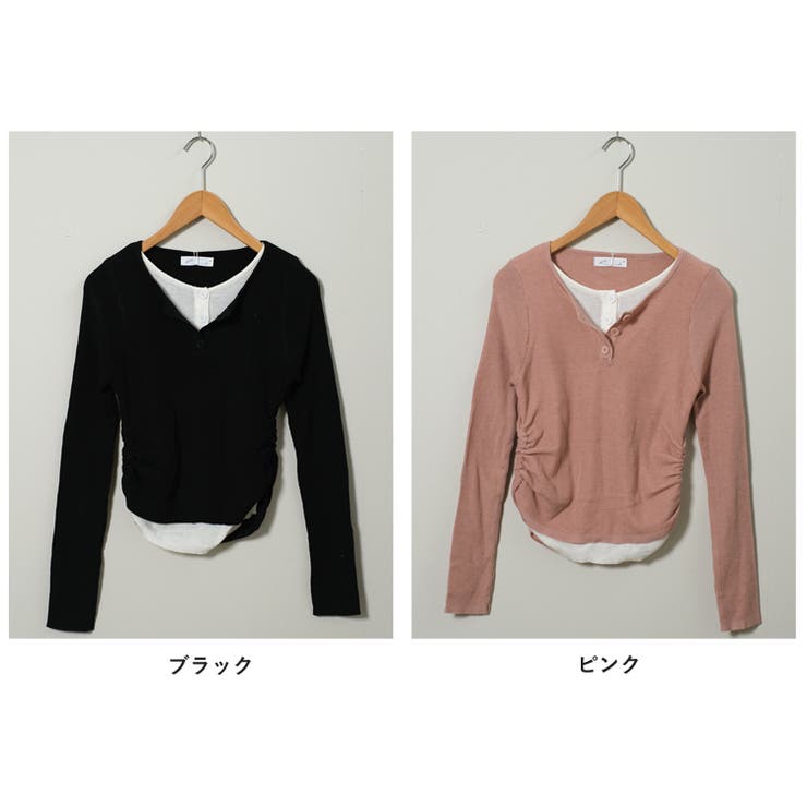 春新作 レイヤード風 ヘンリーネック | ShopNikoNiko | 詳細画像2 