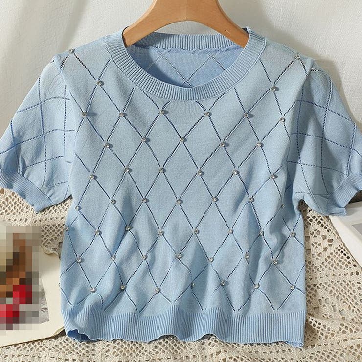 ラインストーン付 ニット メッシュ | shoppinggo | 詳細画像6 