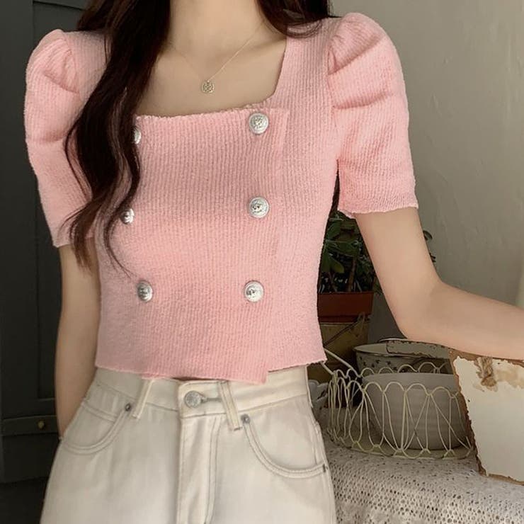 ピンク | ニット レディース 半袖 | shoppinggo