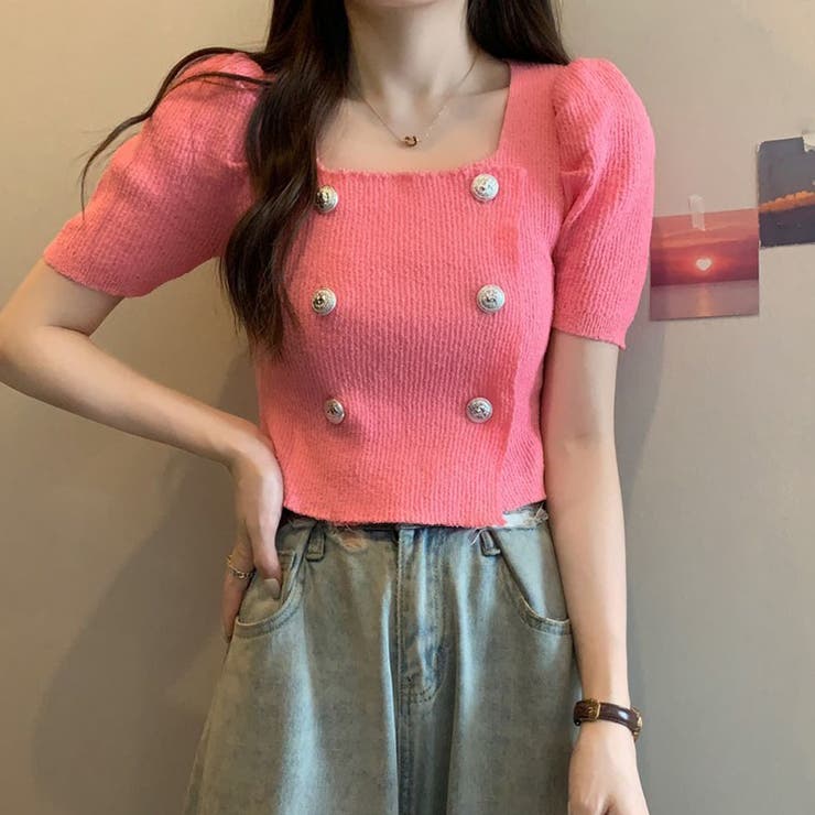 スイカレッド | ニット レディース 半袖 | shoppinggo