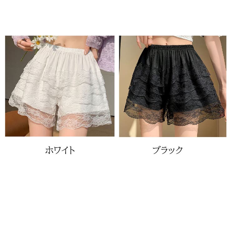 花柄レース ペチパンツ 透け防止