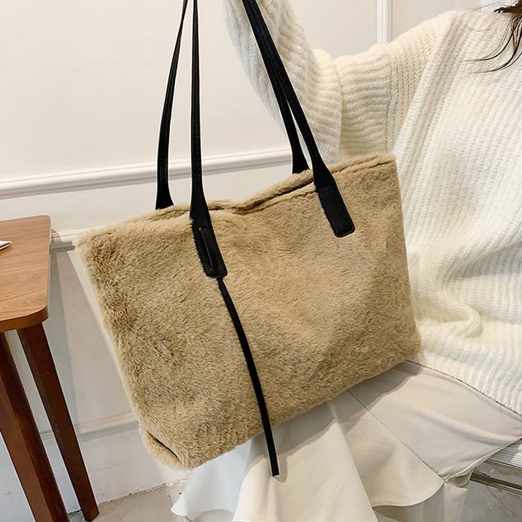 トートバッグ ファーバッグ ふわふわ | shoppinggo | 詳細画像9 