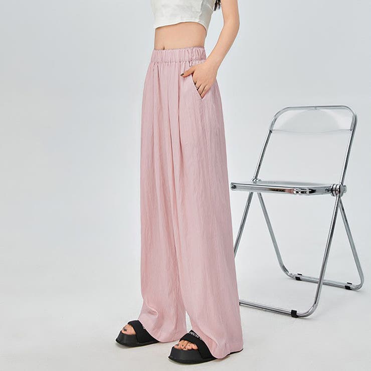 ピンク | 夏服 ワイドパンツ サマーパンツ | shoppinggo