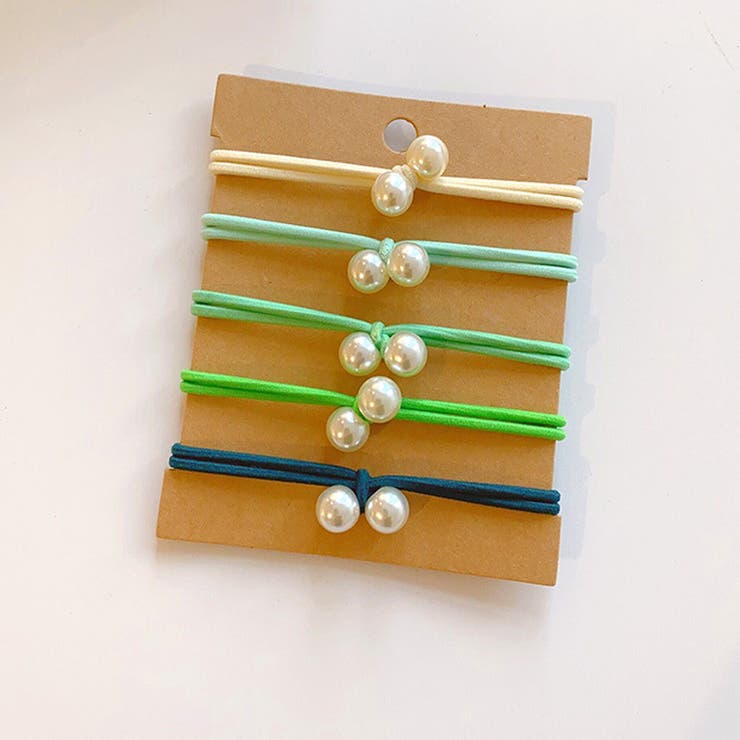 グリーン | パールヘアゴム 5本セット おしゃれ | shoppinggo