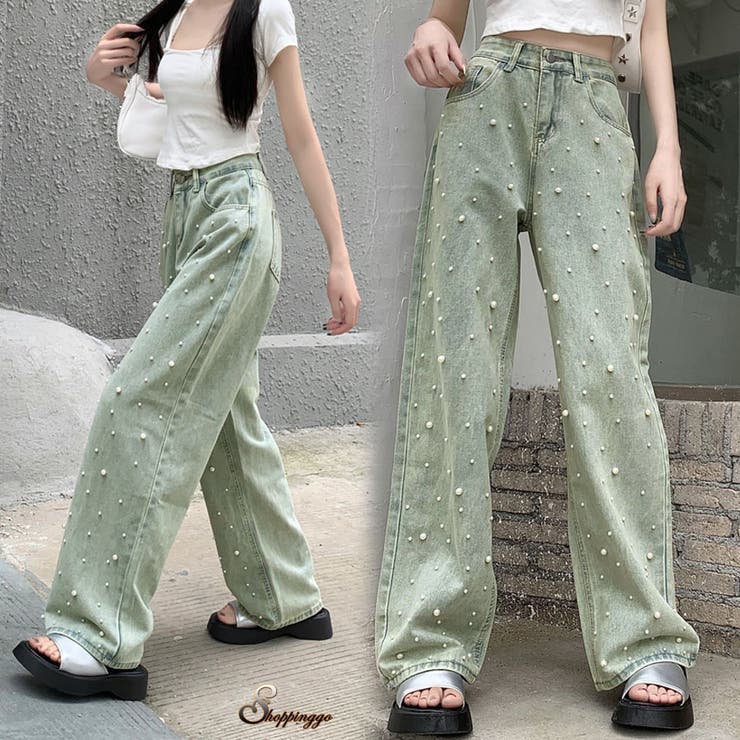 デニムパンツ パール デニムワイドパンツ [品番：JRKW0004678]｜shoppinggo（ショッピングゴー）のレディースファッション通販｜SHOPLIST（ショップリスト）