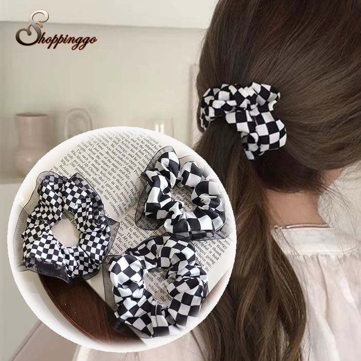 シュシュ ヘアゴム チェック柄 | shoppinggo | 詳細画像1 