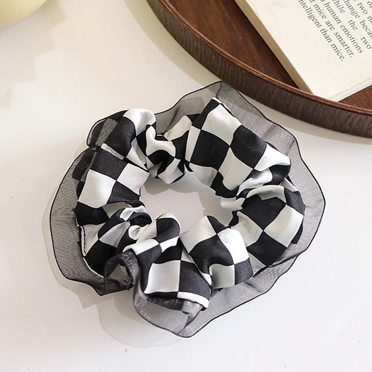 A | シュシュ ヘアゴム チェック柄 | shoppinggo