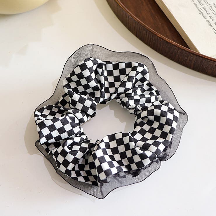 C | シュシュ ヘアゴム チェック柄 | shoppinggo