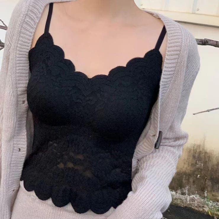 ブラック | ブラトップ キャミソール ショート丈 | shoppinggo