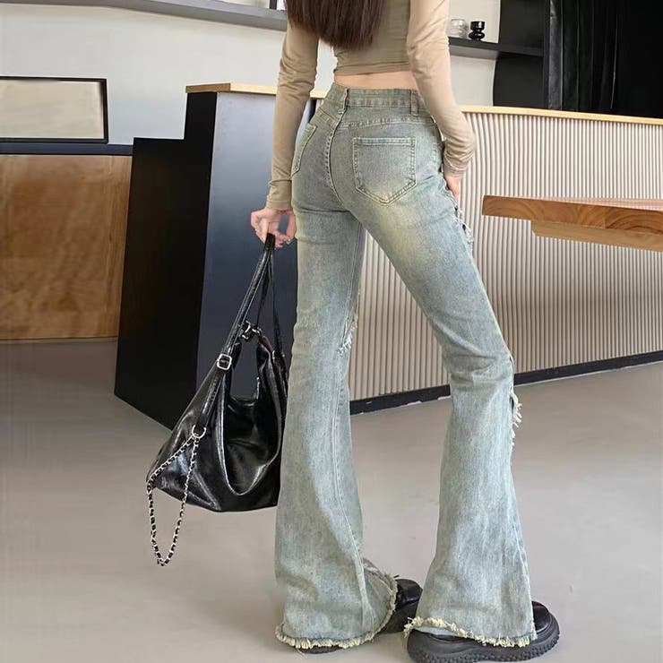 フレアパンツ デニムパンツ レディース | shoppinggo | 詳細画像12 