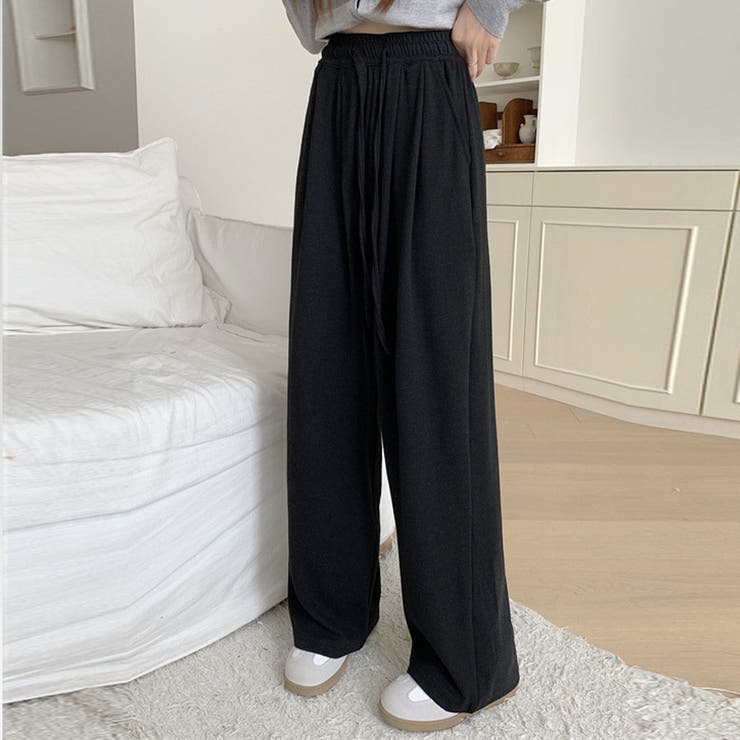 ブラック | ワイドパンツ レディース ストレート | shoppinggo