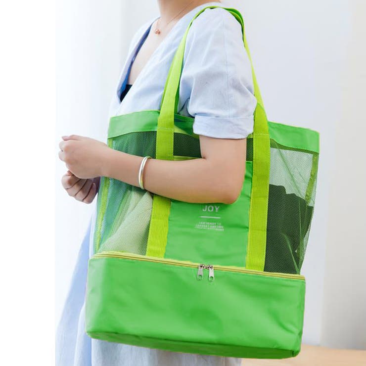 グリーン | プールバッグ ビーチバッグ 2層タイプ | shoppinggo