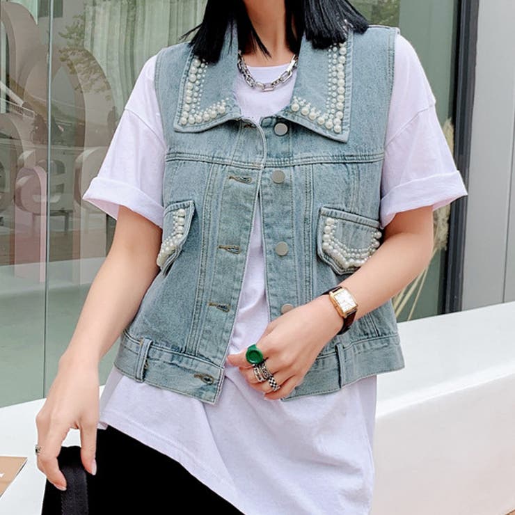 デニム ベスト ジレ | shoppinggo | 詳細画像7 