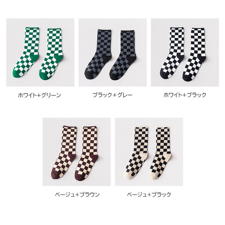 靴下 ソックス チェック柄[品番：JRKW0005113]｜shoppinggo