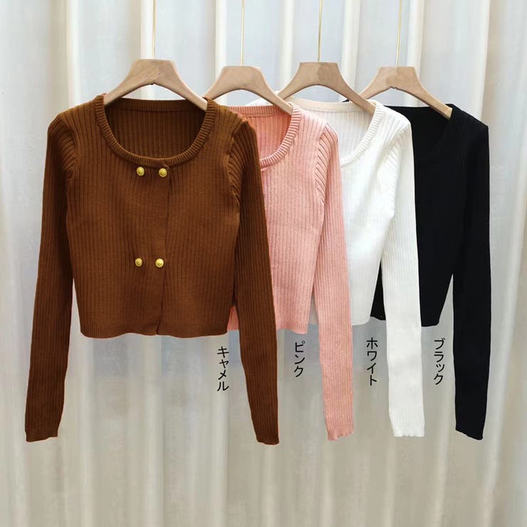 リブニット ショート丈 ラウンドネック | shoppinggo | 詳細画像2 