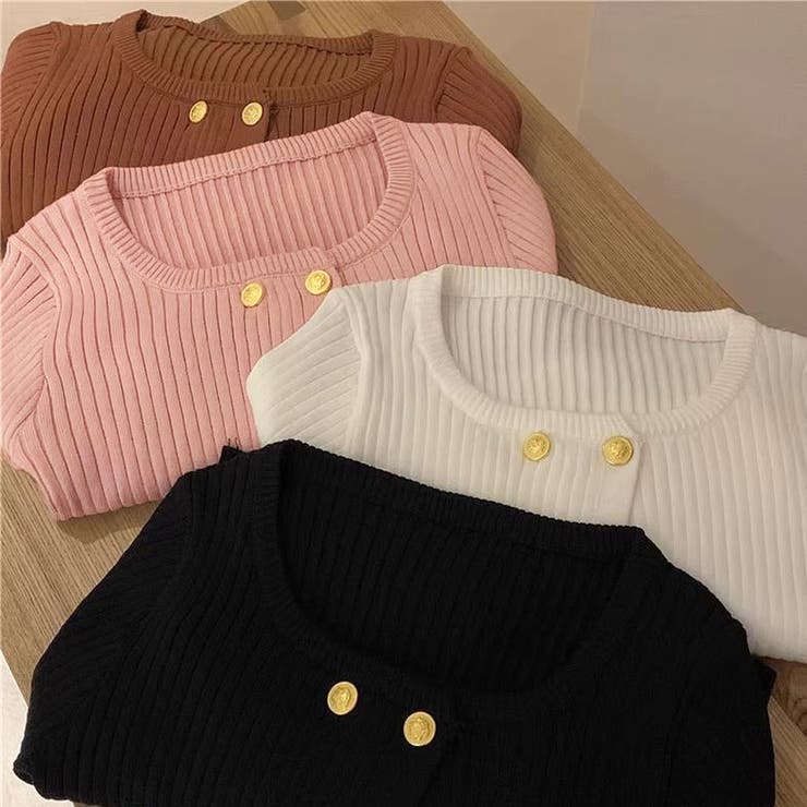 リブニット ショート丈 ラウンドネック | shoppinggo | 詳細画像3 