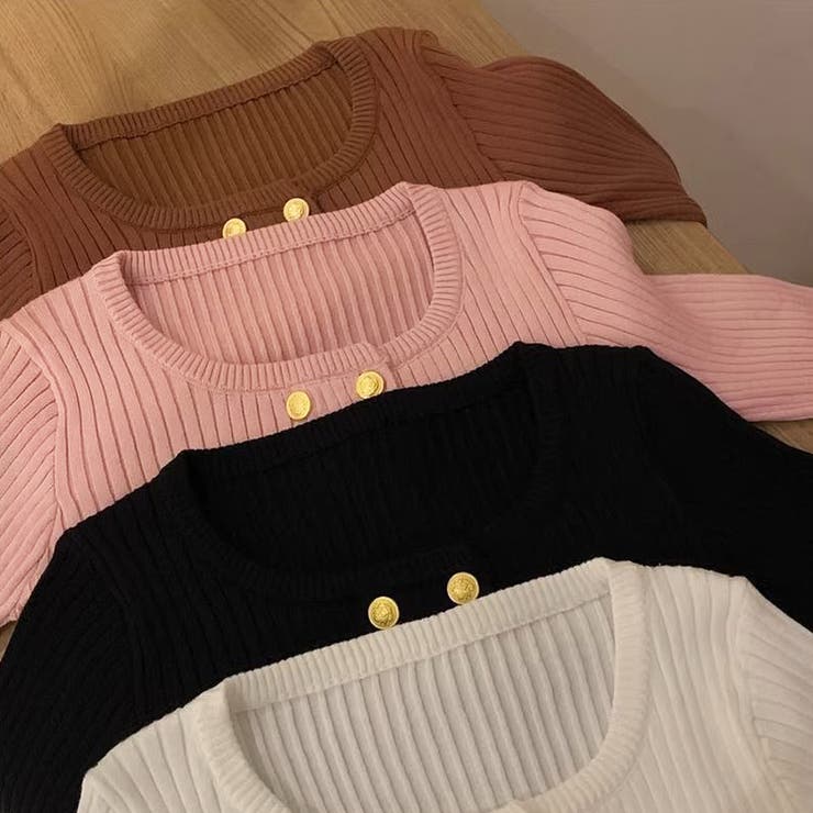 リブニット ショート丈 ラウンドネック | shoppinggo | 詳細画像4 