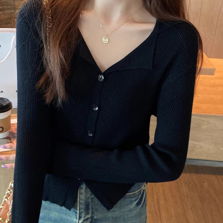 ニットトップス セーター Vネック | shoppinggo | 詳細画像9 