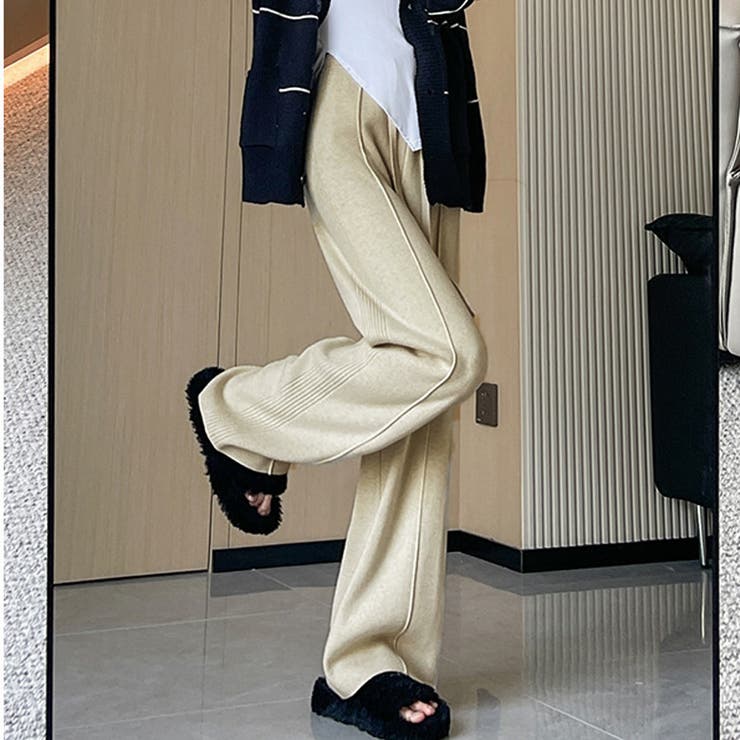 ニットパンツ リブニット ワイドパンツ | shoppinggo | 詳細画像10 