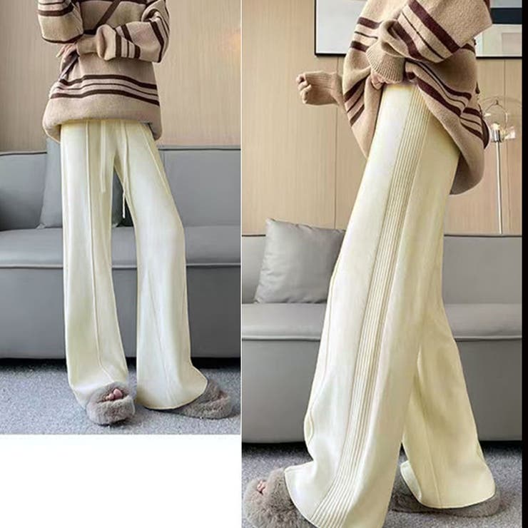 ニットパンツ リブニット ワイドパンツ | shoppinggo | 詳細画像11 
