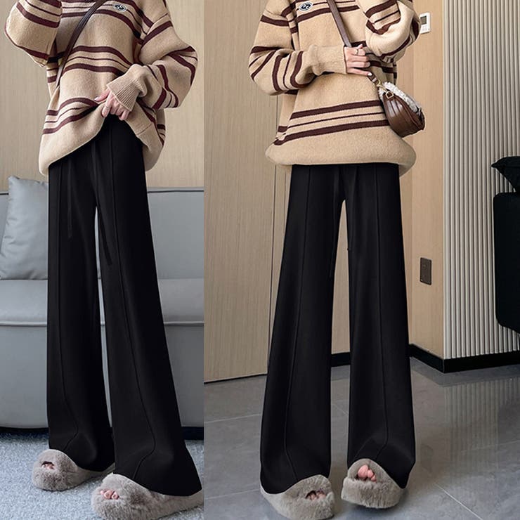 ニットパンツ リブニット ワイドパンツ | shoppinggo | 詳細画像16 