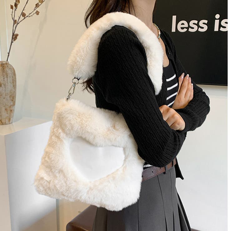 ファーバッグ ハート ミニトートバッグ | shoppinggo | 詳細画像13 