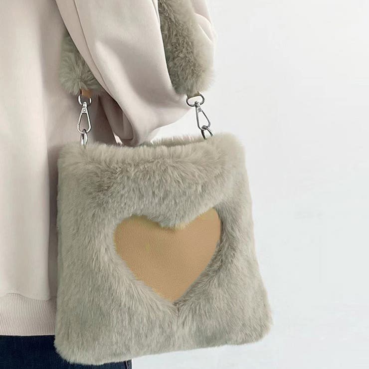 ファーバッグ ハート ミニトートバッグ | shoppinggo | 詳細画像16 