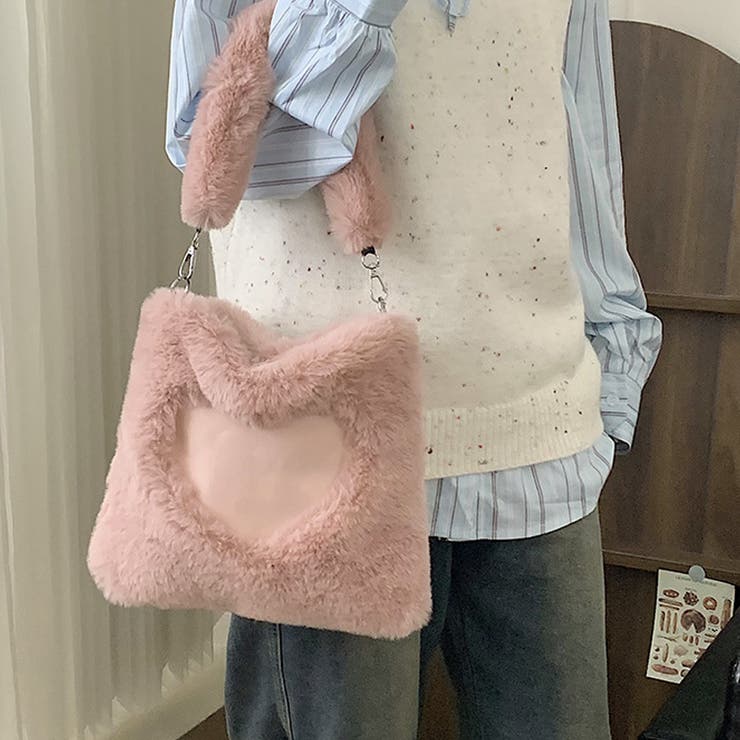 ファーバッグ ハート ミニトートバッグ | shoppinggo | 詳細画像18 