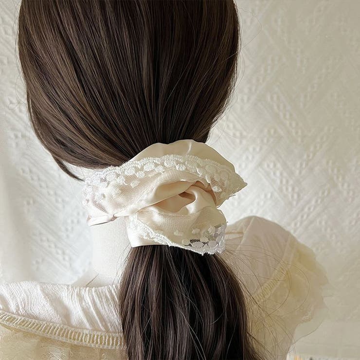 シュシュ ヘアゴム レース付き | shoppinggo | 詳細画像9 