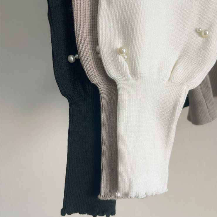 パール付きニット セーター リブ編み | shoppinggo | 詳細画像4 