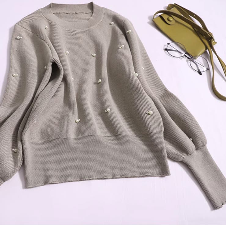 パール付きニット セーター リブ編み | shoppinggo | 詳細画像11 