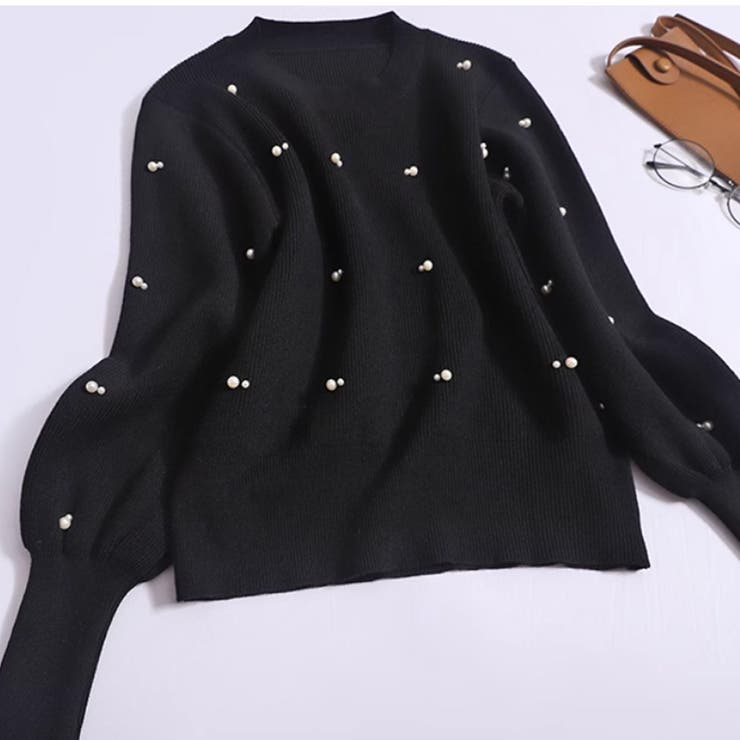 パール付きニット セーター リブ編み | shoppinggo | 詳細画像15 