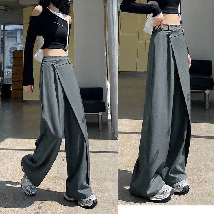 ワイドパンツ タック入り ロング丈 | shoppinggo | 詳細画像8 