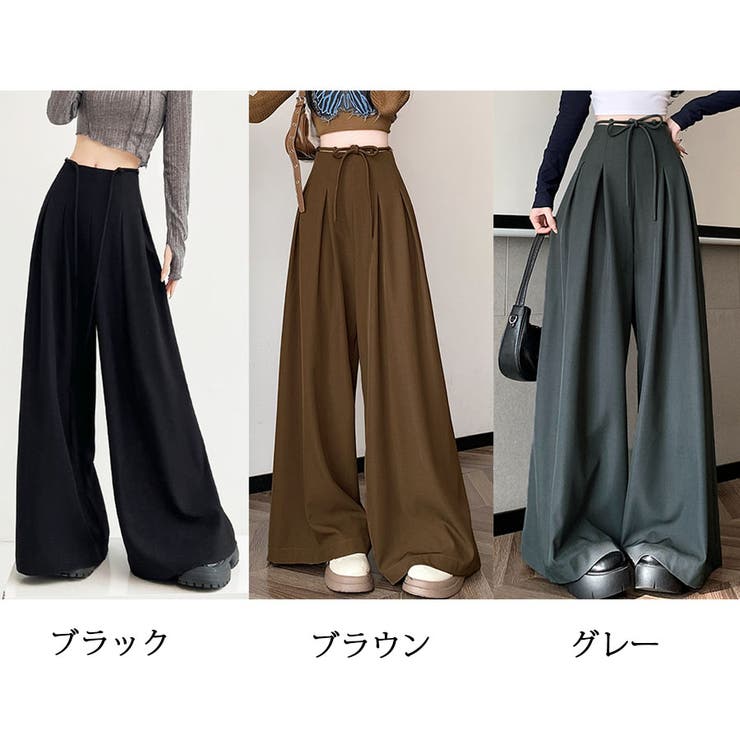 ワイドパンツ タック入り ロング丈 | shoppinggo | 詳細画像2 