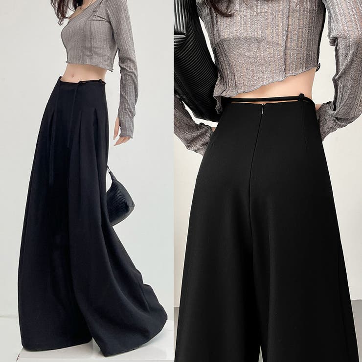 ワイドパンツ タック入り ロング丈 | shoppinggo | 詳細画像8 