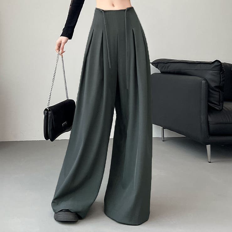 ワイドパンツ タック入り ロング丈 | shoppinggo | 詳細画像10 