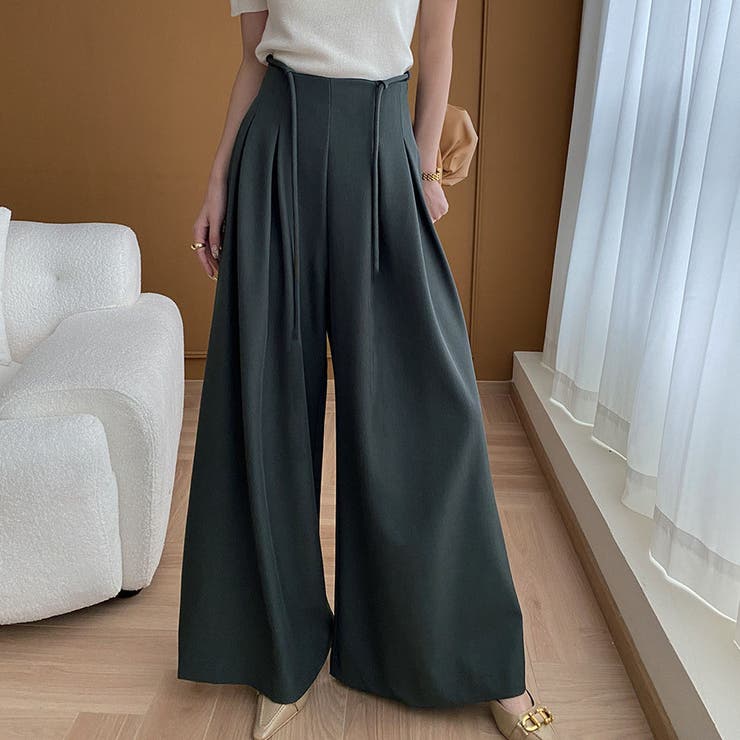 ワイドパンツ タック入り ロング丈 | shoppinggo | 詳細画像13 