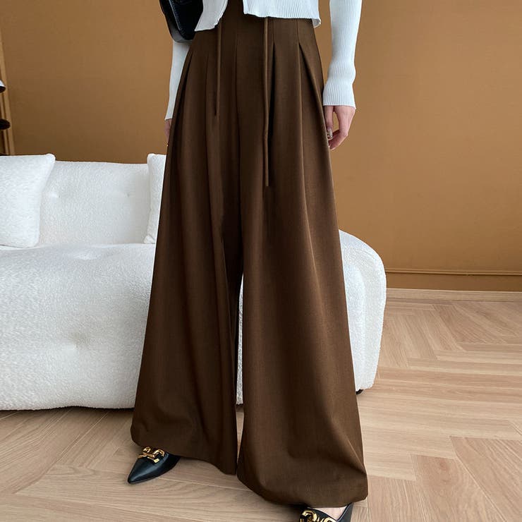 ワイドパンツ タック入り ロング丈 | shoppinggo | 詳細画像15 