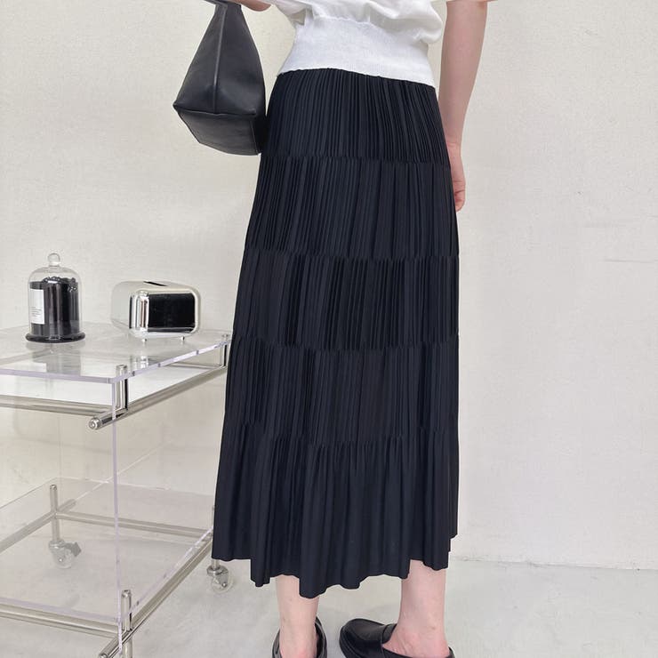 お値下げ】GOLFIST 黒 プリーツスカートとシースルートップス2点セット